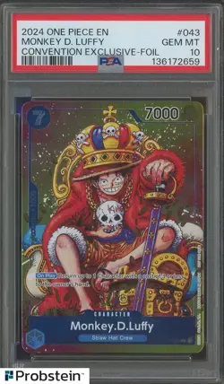 2024 ONE PIECE ENGLISH #043 MONKEY.D.LUFFY CONVENTION EXCLUSIVE FOIL PSA 10 - Image 1