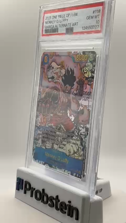 2025 One Piece OP11 EN Manga Alternate Art #118 Monkey D. Luffy PSA 10 GEM MINT - Image 2