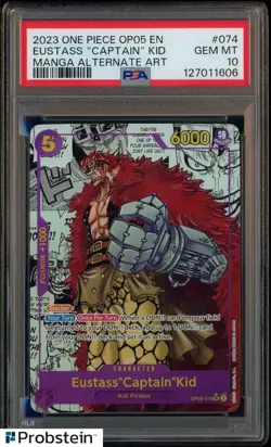 2024 One Piece OP-05 EN Manga Alternate Art #074 Eustass Captain Kid PSA 10 - Image 1