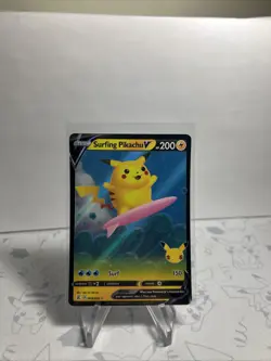 Surfing Pikachu V 008/025 Celebrations - Pokemon Card - NM - Image 1