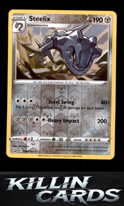 Reverse Holofoil Steelix 099/163 Pokemon Holo Rare SWSH05: Battle Styles Card NM - Image 1