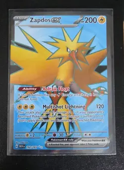 Pokemon TCG Zapdos EX Full Art Ultra Rare Holo Card 192/165 NM - Image 1