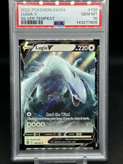 2022 POKEMON SWORD & SHIELD SILVER TEMPEST #138 LUGIA V PSA 10 - Image 1
