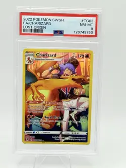 2022 Pokemon SWSH FA/CHARIZARD LOST ORIGIN TG03/TG30 PSA 8 - Image 1