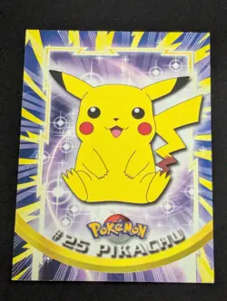 PIKACHU #25 - Black Logo TV Animation Edition SERIES 1 - TOPPS POKEMON CARD NM - Image 1