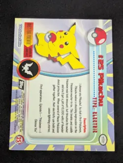PIKACHU #25 - Black Logo TV Animation Edition SERIES 1 - TOPPS POKEMON CARD NM - Image 2