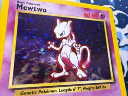 Mewtwo 10/102 Base Set Holo Rare Pokemon - Image 2
