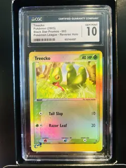 CGC 10 Treecko Reverse Holo #003 Black Star Promo Pokemon League 2003 Pokemon - Image 1