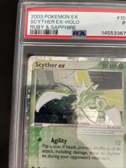 Pokemon Scyther EX Holo Card Ruby and Sapphire 102/109 PSA 1 - Image 3