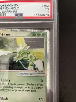 Pokemon Scyther EX Holo Card Ruby and Sapphire 102/109 PSA 1 - Image 4