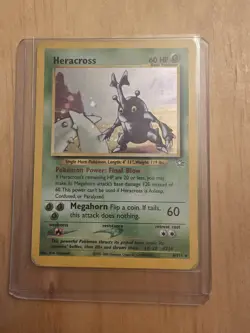 Pokemon Heracross Neo Genesis Holo Rare 60 HP 6/111 Unlimited 2000 Card - Image 1