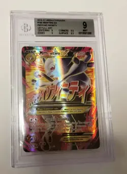 Pokemon 2015 XY Breakthrough M Mewtwo EX FULL ART UR Beckett 9 - Image 1