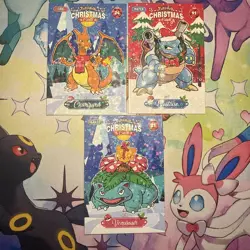 Holo Charizard Blastoise Venusaur Pokemon Collectoons 3 Lot Non-TCG Christmas - Image 1