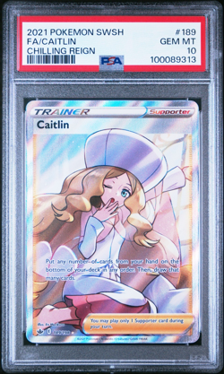 2021 CAITLIN / FULL ART #189 SWORD & SHIELD CHILLING REIGN POKEMON PSA 10 - Image 1