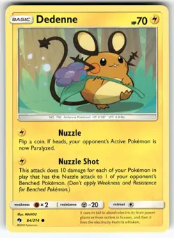Dedenne (84) SM - Lost Thunder Common Pokemon Lightly played - Image 1