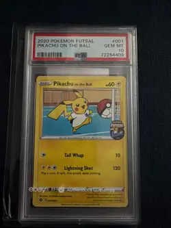 2020 POKEMON FUTSAL #001 PIKACHU ON THE BALL PSA 10 - Image 1