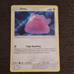Pokemon TCG Ditto 17/18 Detective Pikachu Holo Rare Basic Shapeshifter 60HP - Image 1