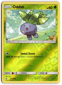 Pokemon TCG Oddish 2/236 SM - Cosmic Eclipse Common Reverse Holo - Image 1