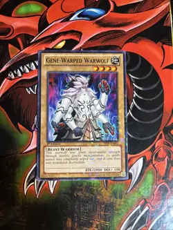 Yugioh Gene-Warped Warwolf BP02-EN002 1st Edition Mosaic Rare Foil Near Mint - Image 1