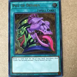 Yugioh! Pot of Desires - OP11-EN003 - Ultimate Rare - Unlimited Edition Near Min - Image 1