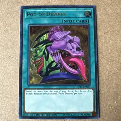 Yugioh! Pot of Desires - OP11-EN003 - Ultimate Rare - Unlimited Edition Near Min - Image 2