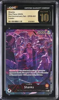 CGC PRISTINE 10 One Piece SHANKS 2nd Anniversary Set Promo OP09-001 - Image 1