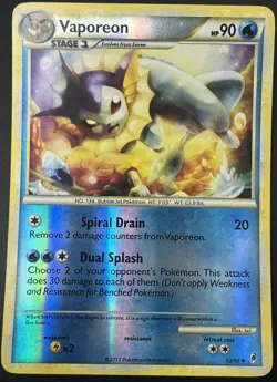 Vaporeon 52/95 Call of Legends Reverse Holo Pokemon Card VLP - Image 1