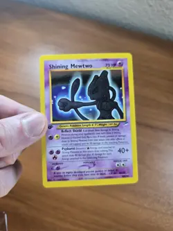 Shining Mewtwo 1st Edition 109/105 Neo Destiny Holo Pokemon Card LP - Image 1