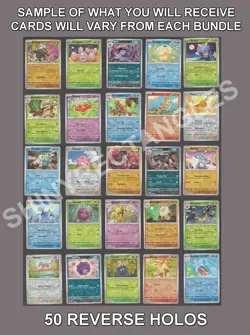 50 Pokemon Card REVERSE HOLO Only Bundle Lot All Unique Cards NM SV 151 Gift - Image 2