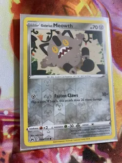 Galarian Meowth - 084/159 - Reverse Holo - Crown Zenith - NM- Pokemon Card - Image 1