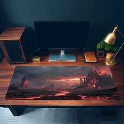 Volcanic Wasteland MTG Playmat - Lava River Hellscape Commander Game Mat - Image 3