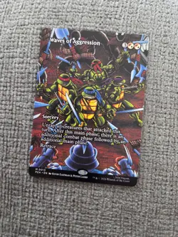 WAVES OF AGGRESSION ~ NM ~ MTG Magic- 0013 PZA Borderless tmnt ninja turtles - Image 1