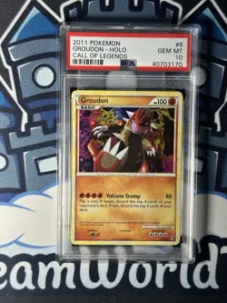 2011 POKEMON GROUDON HOLO CALL OF LEGENDS #6 PSA GEM MT 10 💎 SWIRL 🌀 - Image 1