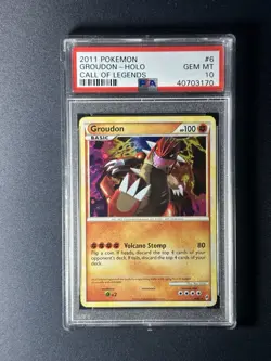2011 POKEMON GROUDON HOLO CALL OF LEGENDS #6 PSA GEM MT 10 💎 SWIRL 🌀 - Image 2