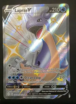 Pokemon TCG Lapras v Shining Fates Holo Rare Full Art SV110/SV122 - Image 1