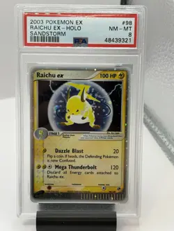2003 Pokemon Raichu ex Sandstorm 98/100 PSA 8 NM-MT - Image 1