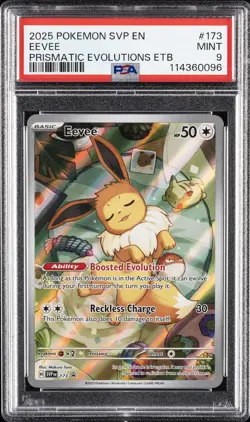 2025 POKEMON SVP EN-SV BLACK STAR PROMO #173 EEVEE PSA 9 - Image 1