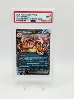 2025 Pokemon Charizard EX PSA 9 #196 Special Collection Black Star Promo - Image 1