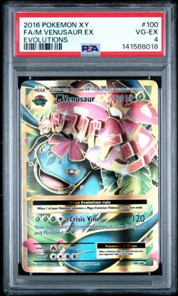 Pokemon M Venusaur EX Full Art Ultra Rare Holo Evolutions 100/108 PSA 4 - Image 1