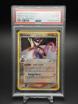 2005 Pokemon EX Delta Species Mewtwo Holo #12 Fire/Steel Ex-Mint PSA 6 LOW POP - Image 1