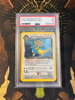Pokemon Dark Dragonite 5/82 Team Rocket Vintage Holo PSA 5 - Image 1