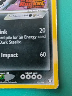2004 Pokemon EX Team Rocket Returns Dark Steelix #10/109 Reverse Holo HP/DMG - Image 5
