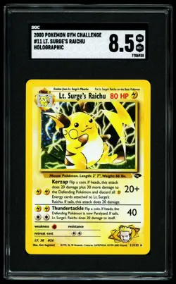 Lt. Surge's Raichu 2000 Pokemon Gym Challenge Holo Foil Rare 11/132 SGC 8.5 🔥 - Image 1