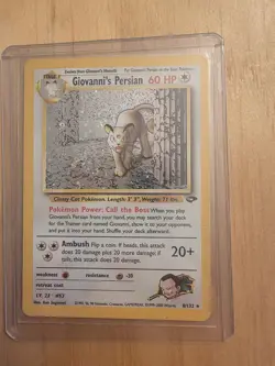 Pokemon Giovanni's Persian Gym Challenge Holo Rare 60 HP 8/132 Wizards 2000 - Image 1