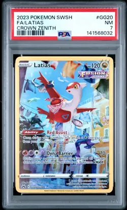 2023 POKEMON SWORD & SHIELD CROWN ZENITH #GG20 FULL ART/LATIAS PSA 7 - Image 1