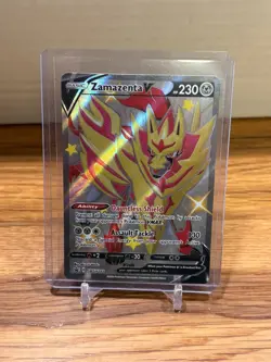 Pokemon Zamazenta V (SWSH293/312) SWSH Black Star Promos LP HOLO - Image 1