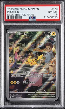2023 POKEMON MEW EN-151 ILLUSTRATION RARE #173 PIKACHU PSA 8 - Image 1