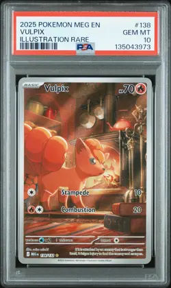 2025 POKEMON MEG EN-MEGA EVOLUTION ILLUSTRATION RARE #138 VULPIX PSA 10 - Image 1