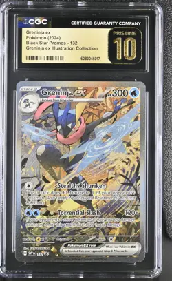 CGC 10 PRISTINE Greninja ex 132 Pokemon Shrouded Fable Black Star Promo Alt Art - Image 1