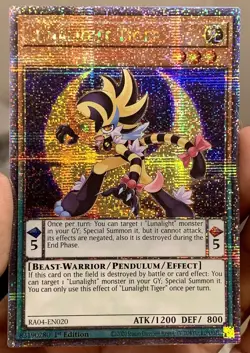 Yugioh Lunalight Tiger RA04-EN020 Quarter Century Secret Rare 1st Ed NM w/Track - Image 1